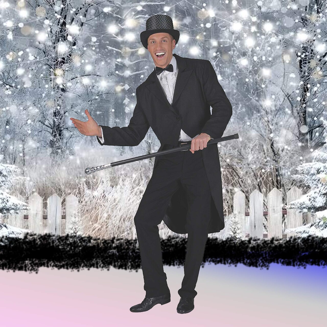 Black Tailcoat Costume Adult Long Jacket Formal Halloween Wear